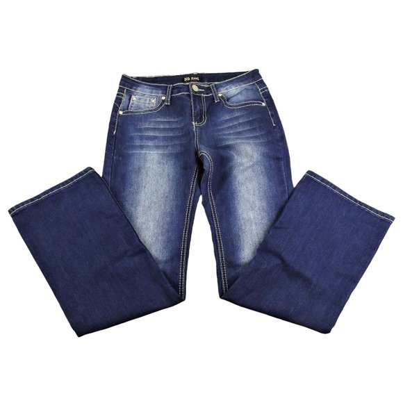 ZCO JEANS Girl's Blue Distress Dyed and Bling Pockets size 14  ..  JH1062 - Picture 3 of 5